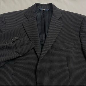 Brooks Brothers 346 Pinstripe Wool Stretch Blazer Jacket Black Men’s Size 37S